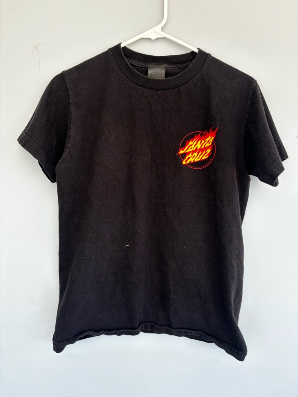 Santa Cruz Skateboards Black Tee with Red and Yellow Logo